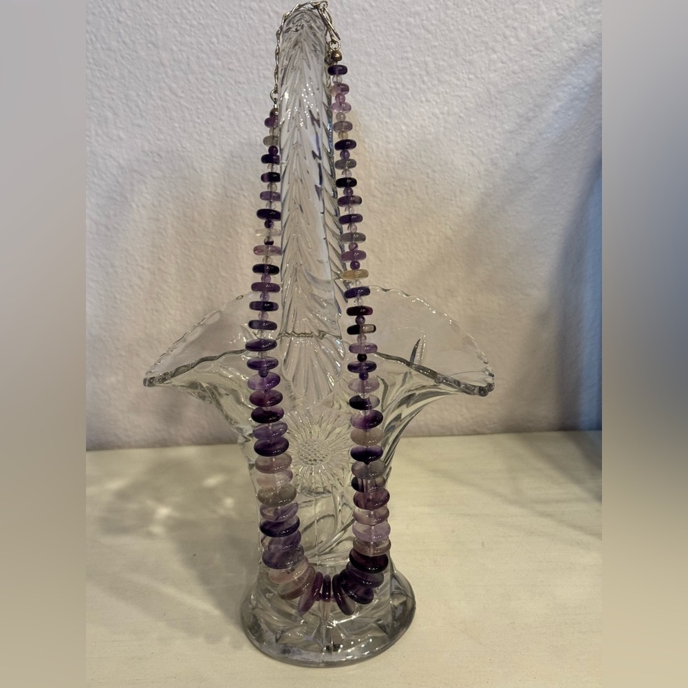 Amethyst Disc Bead Necklace